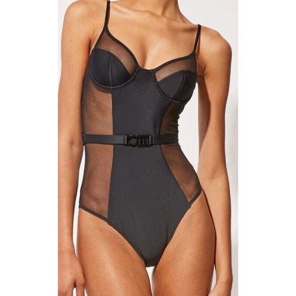 Solid & Striped Other - NWT Solid & Striped The Spencer Mesh Cutout 1 Piece Swimsuit Womens Medium Black